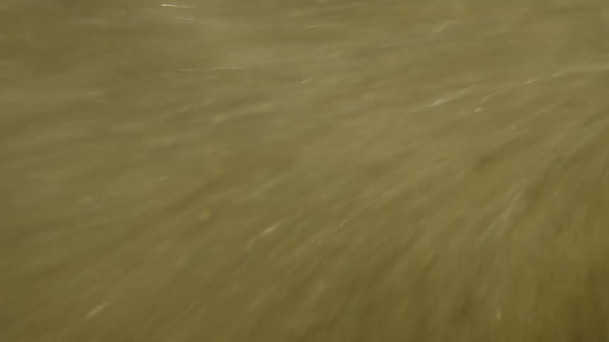 A torrential flow of water
