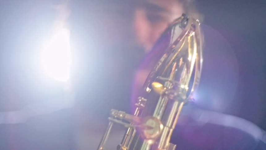 Man playing a saxophone