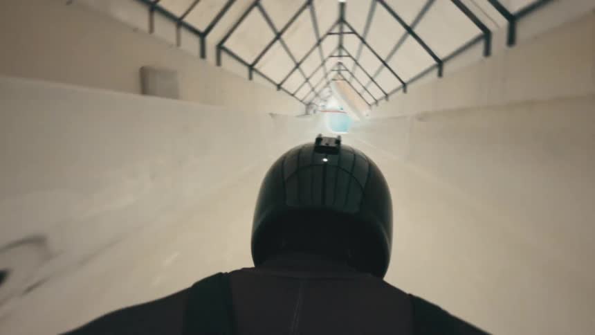 A clip of a person sliding through the tunnel