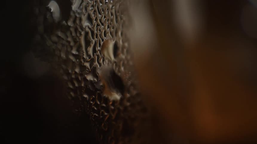 A close up clip of a chocolate texture