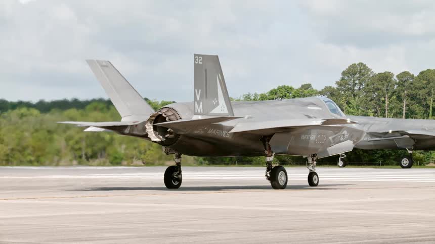Two jets are moving on the runway