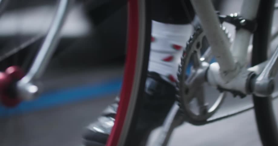 A close up clip of a bicycle pedal