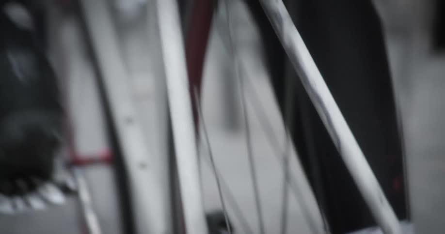 A person is riding their bicycle
