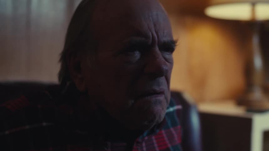 A clip of an elderly person yelling