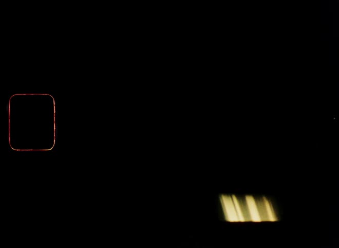 A night clip of a blurry moving light