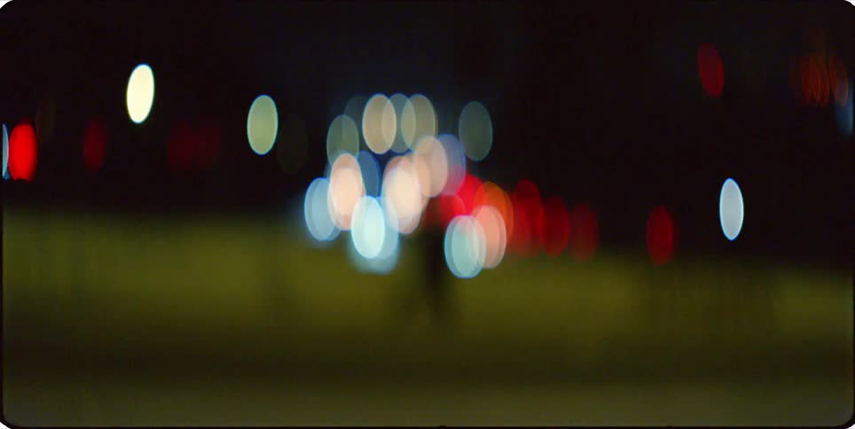 Blurred lights of a city at night