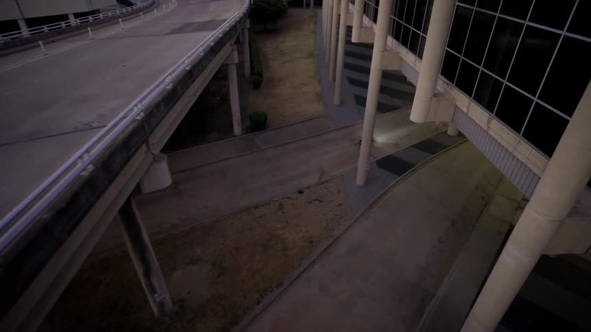 An aerial clip of a person riding a bike