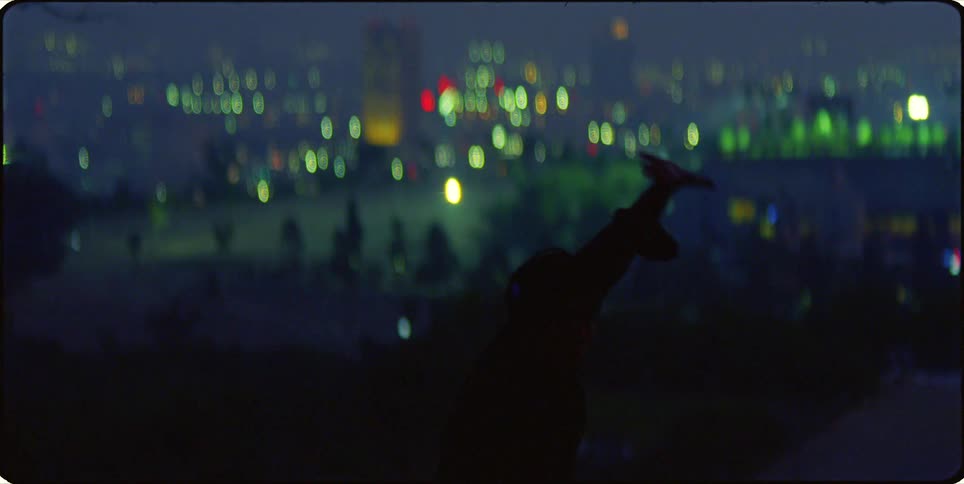 A night clip of a person dancing