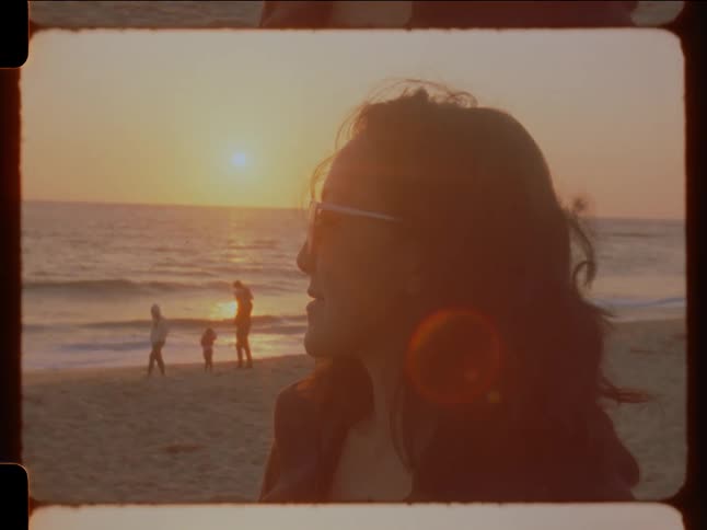 A clip of a lady at the beach