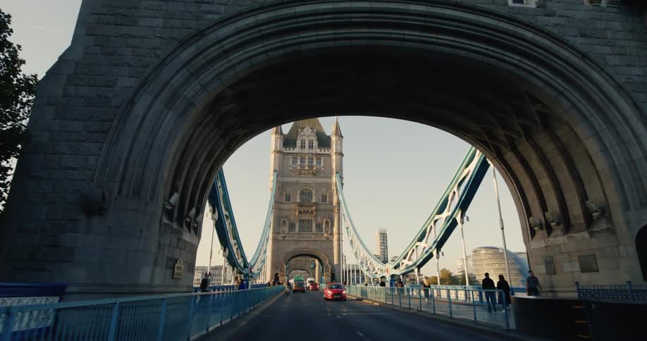 Classic bridge with vehicle and pedestrian traffic