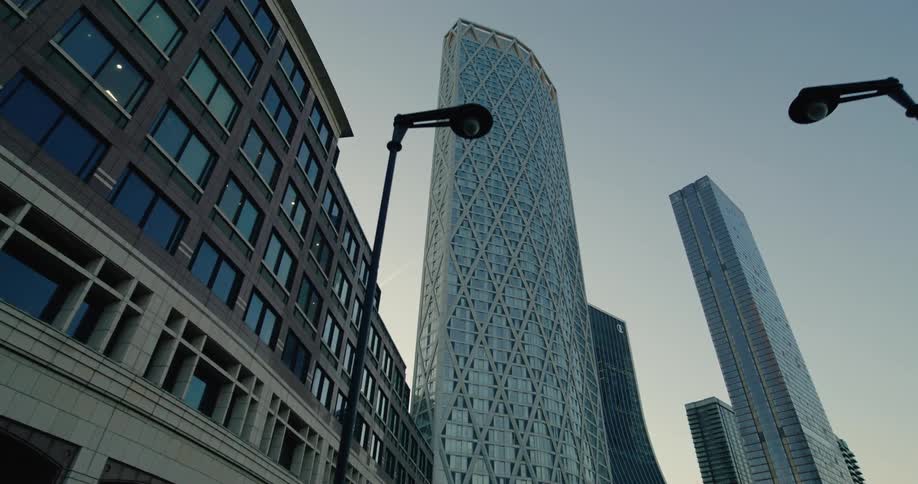 Modern buildings and towers in a metropolis