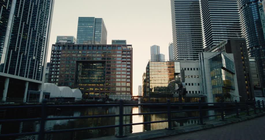 Panorama of a metropolis with modern skyscrapers