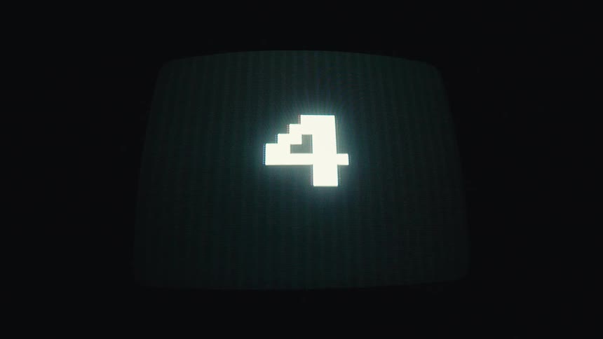 Abstract screen with numbers decreasing and turning white