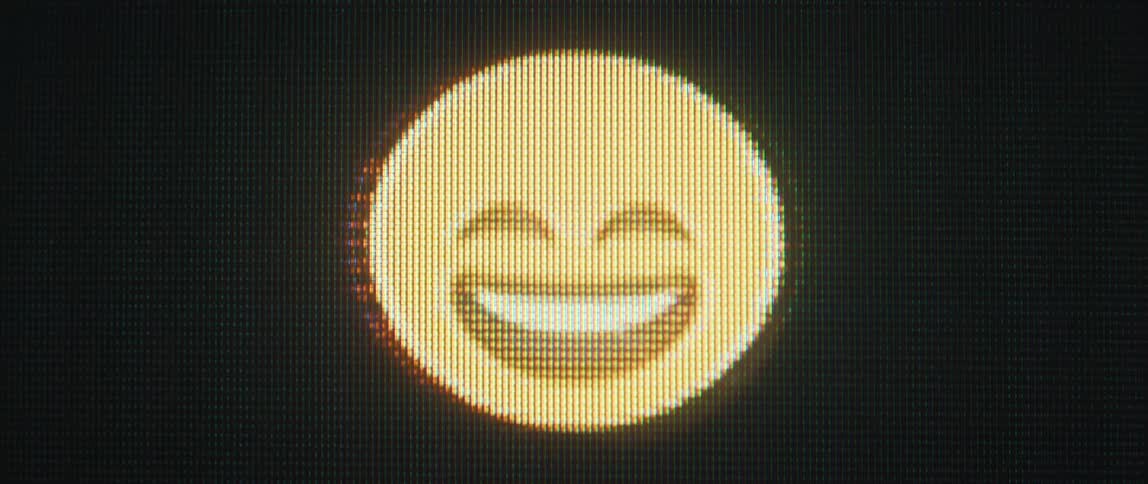 Happy emojis on a screen