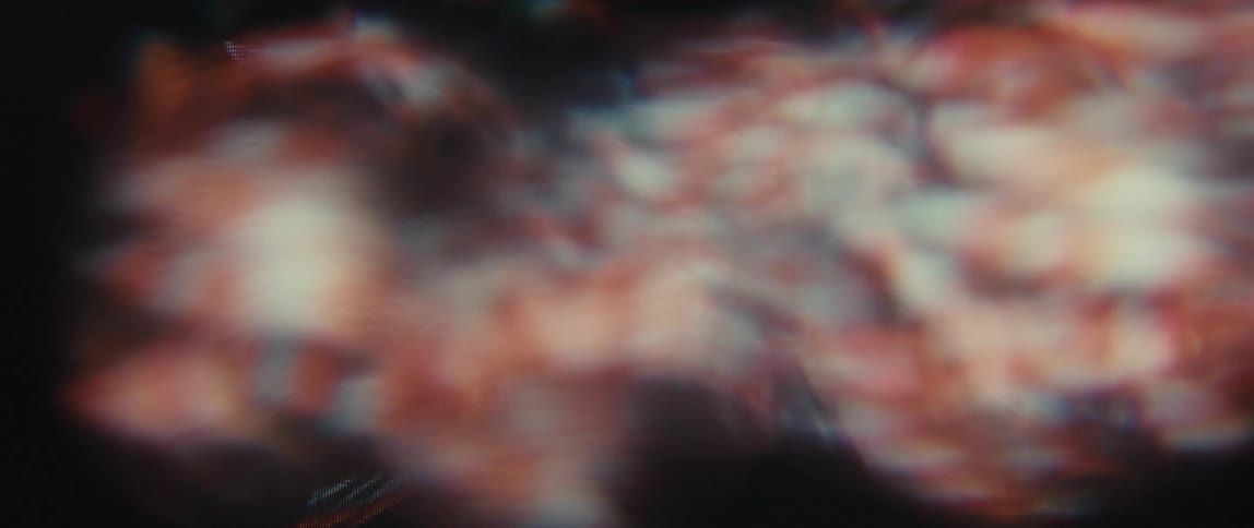 Closeup of a screen displaying an abstract color scheme