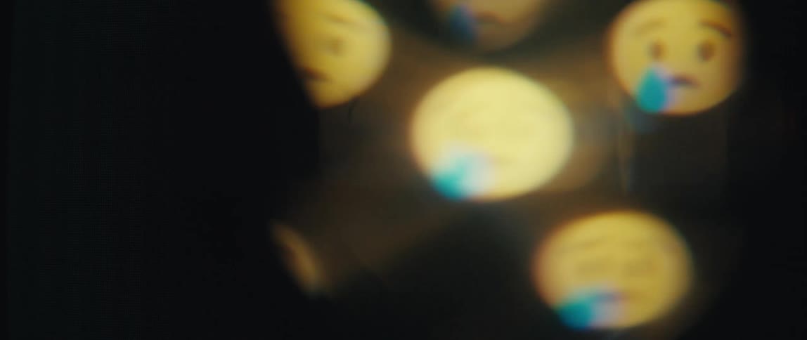 Abstract screen with emojis