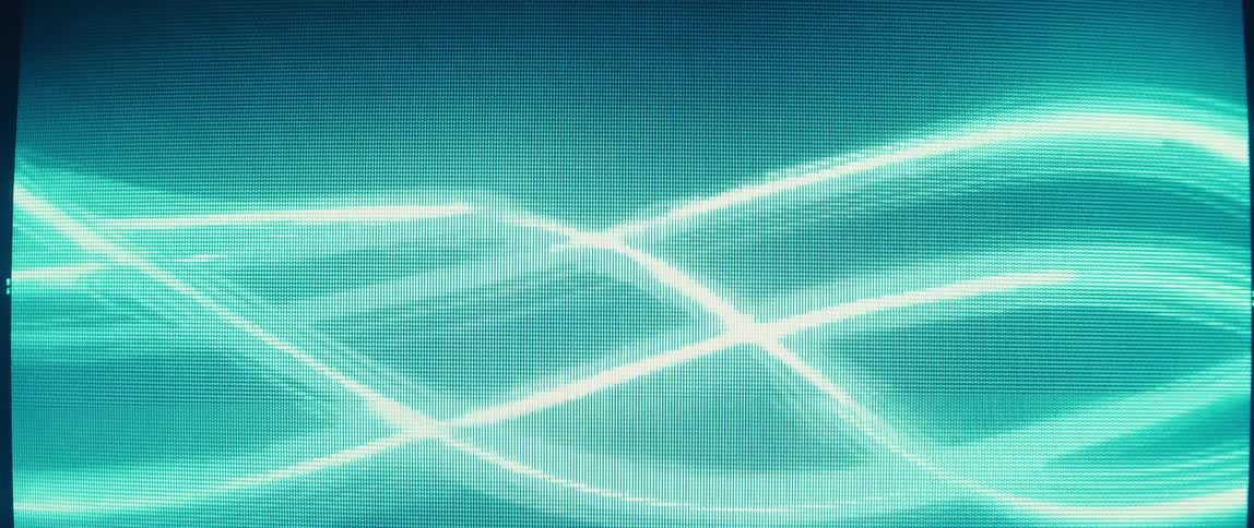 Screen with white lines on a blue background