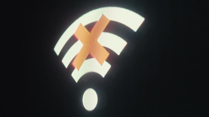 Close up of a no wifi signal