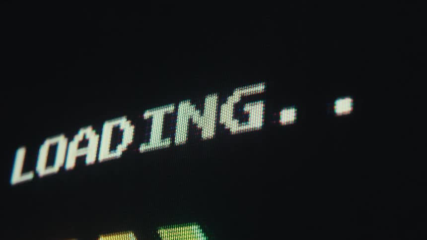 Screen displaying loading text