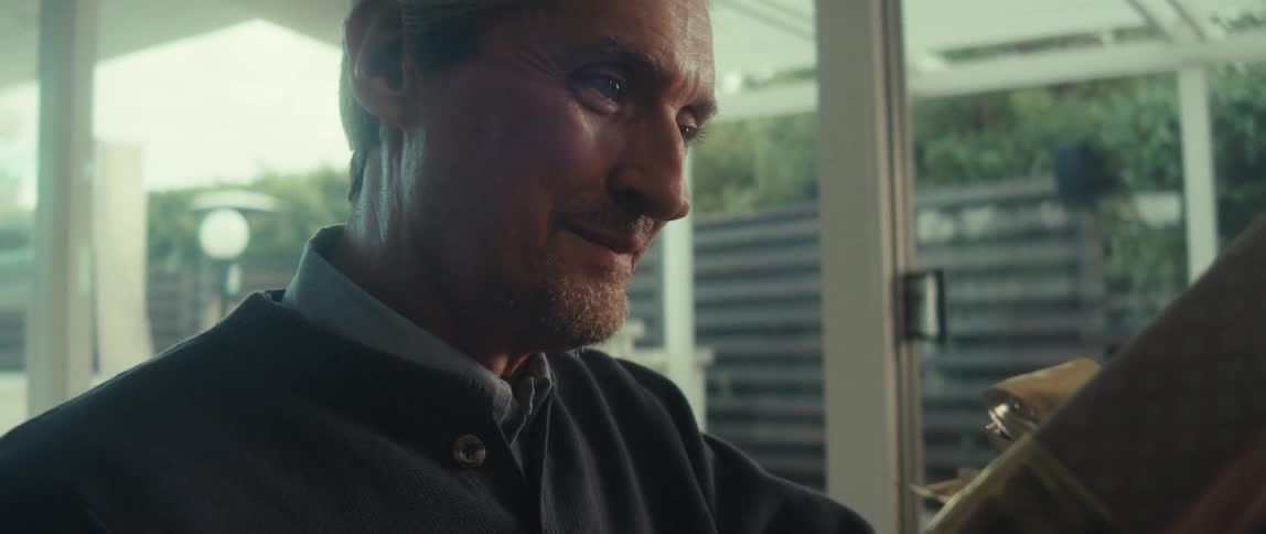 A clip of a happy man with a gift
