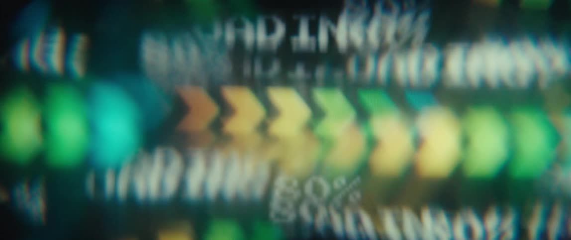 Blurry words and arrows flashing on screen while loading
