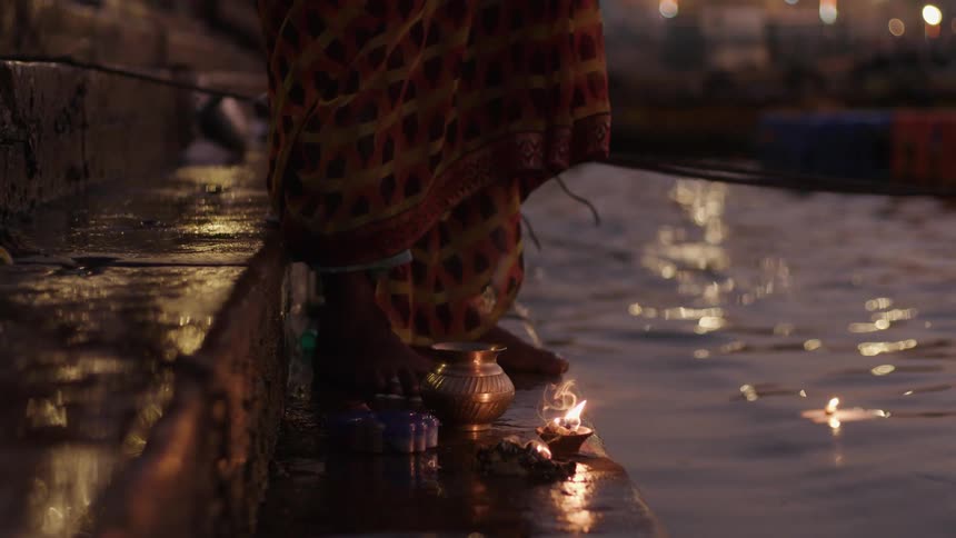 A clip of a person standing by the river