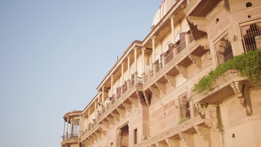 Classic building with standardized balconies