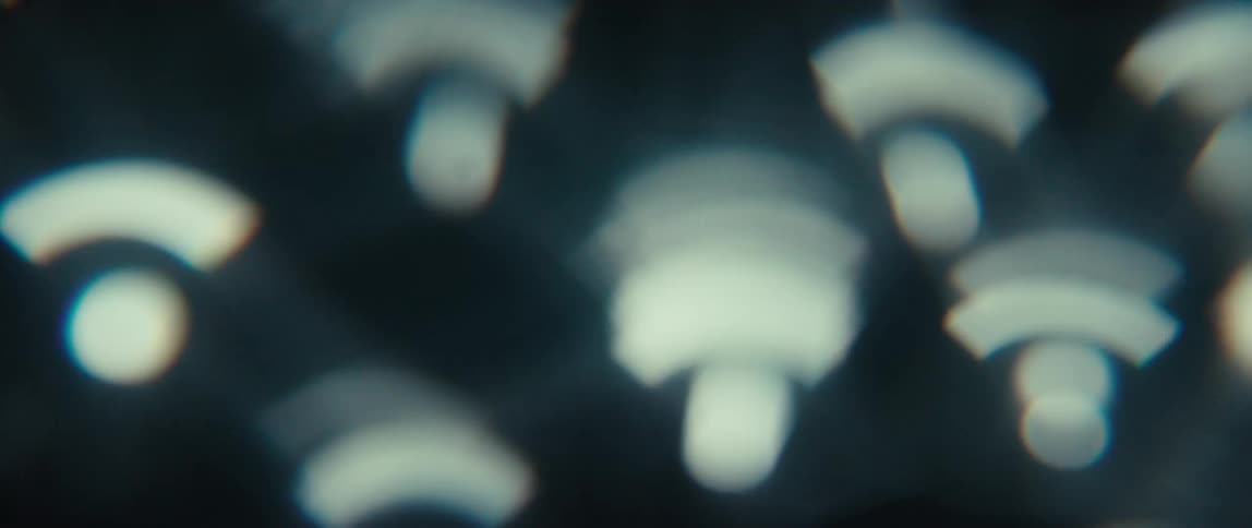 Close up of a screen displaying multiple wifi signals