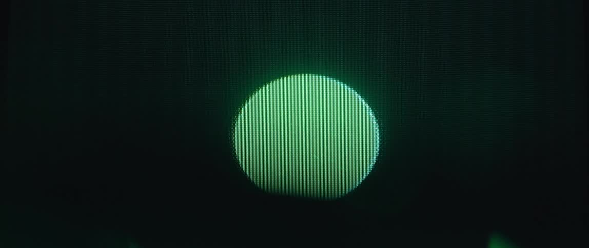 Abstract screen displaying green colored circles