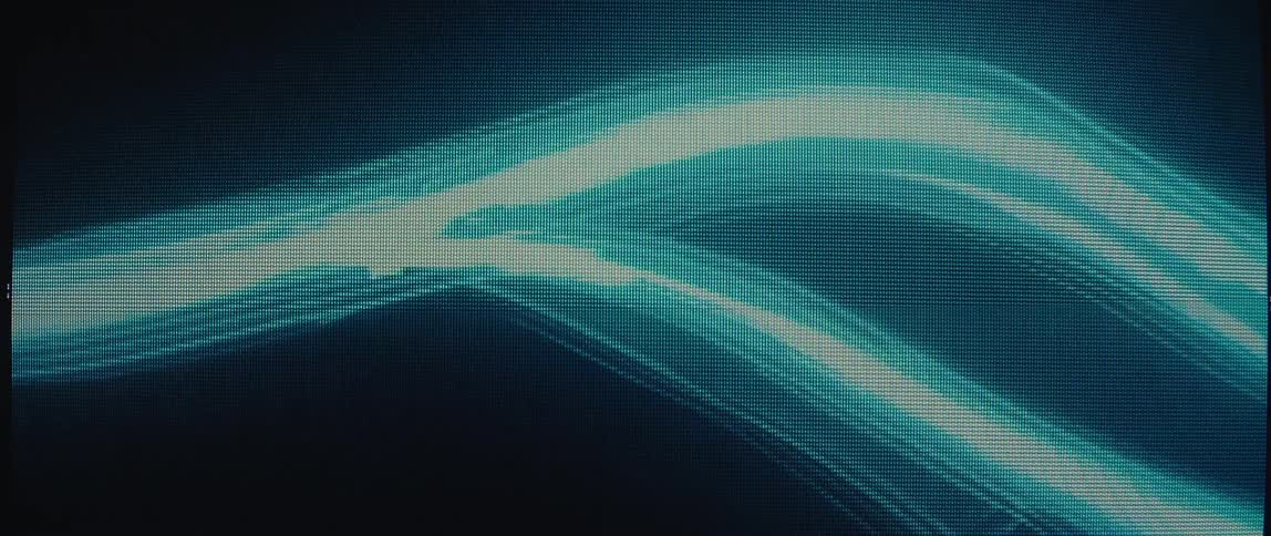 Close on an abstract line crossing a screen