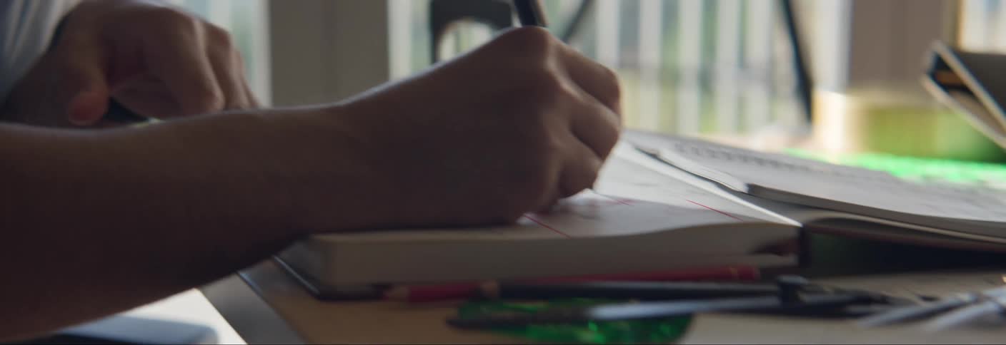 Hand of a person writing