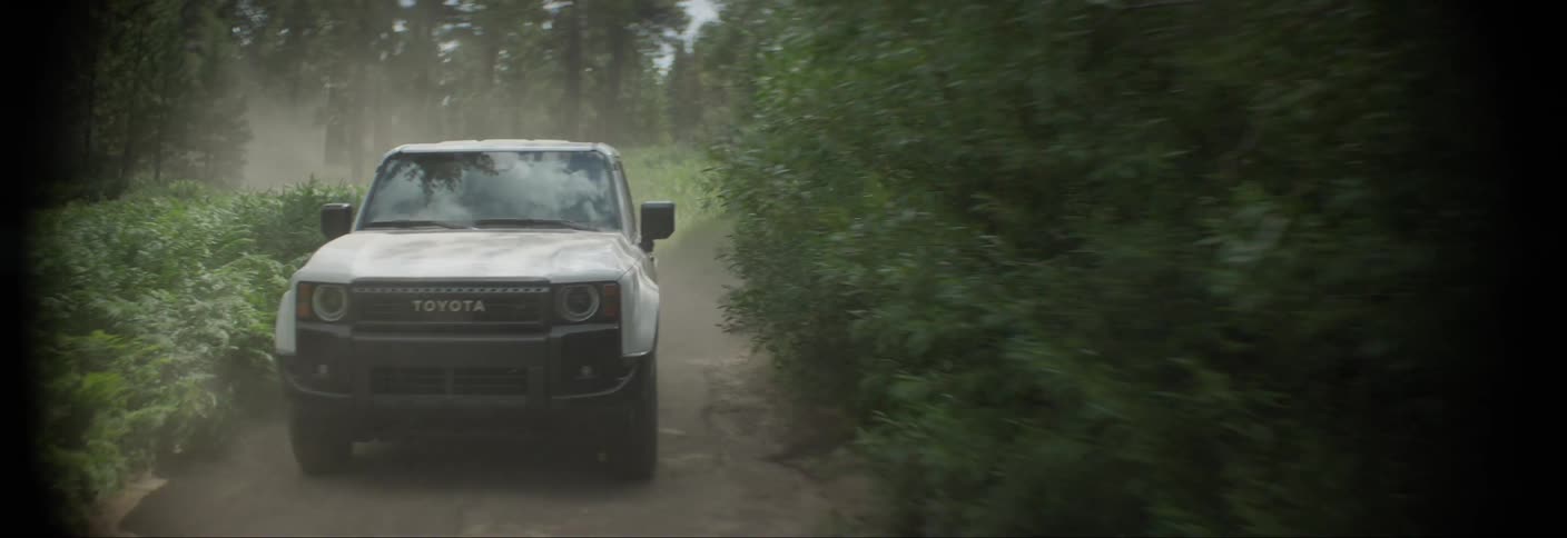 An image of a car riding along the bush path
