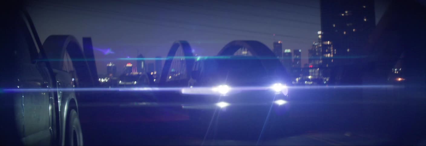 A footage of a car at night
