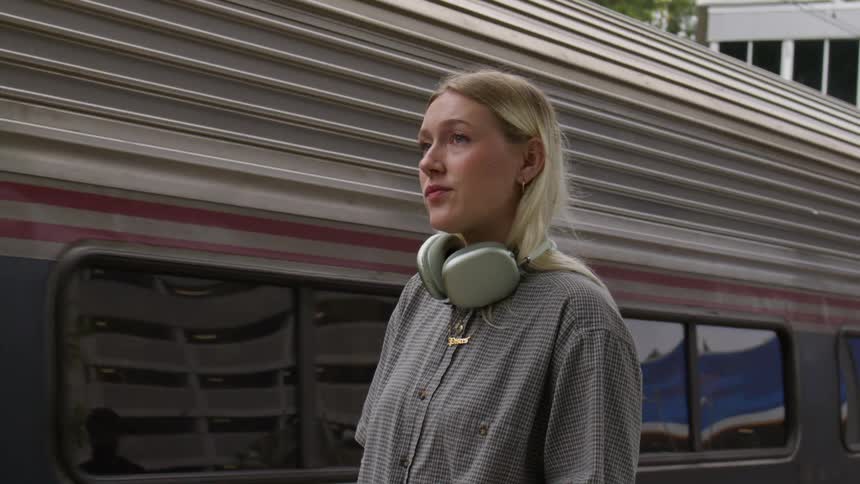 A clip of a lady standing at the terminal