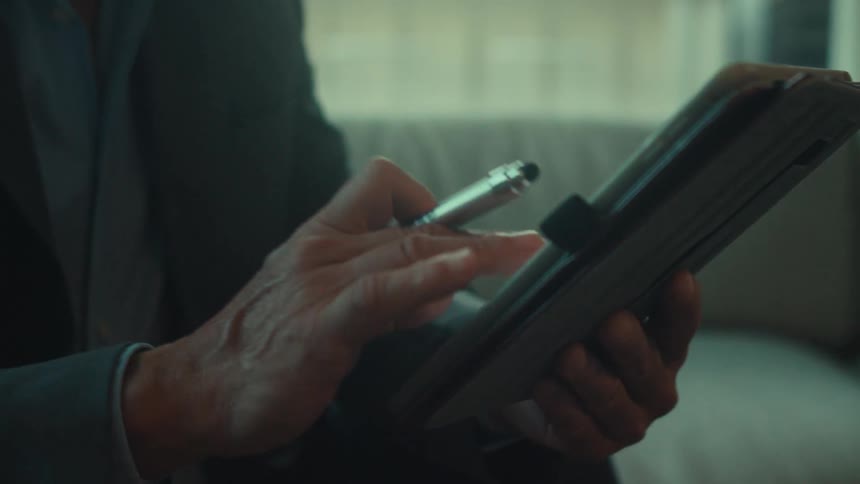 A clip of a person operating a tablet