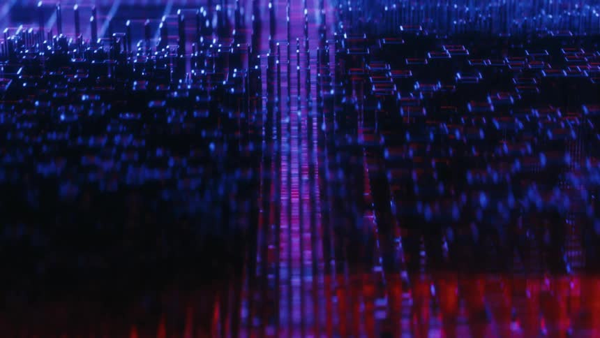 A 3d visualisation of a computer circuit board