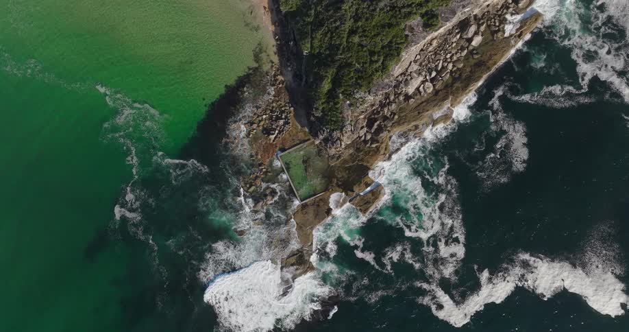 An aerial clip of a coastal side