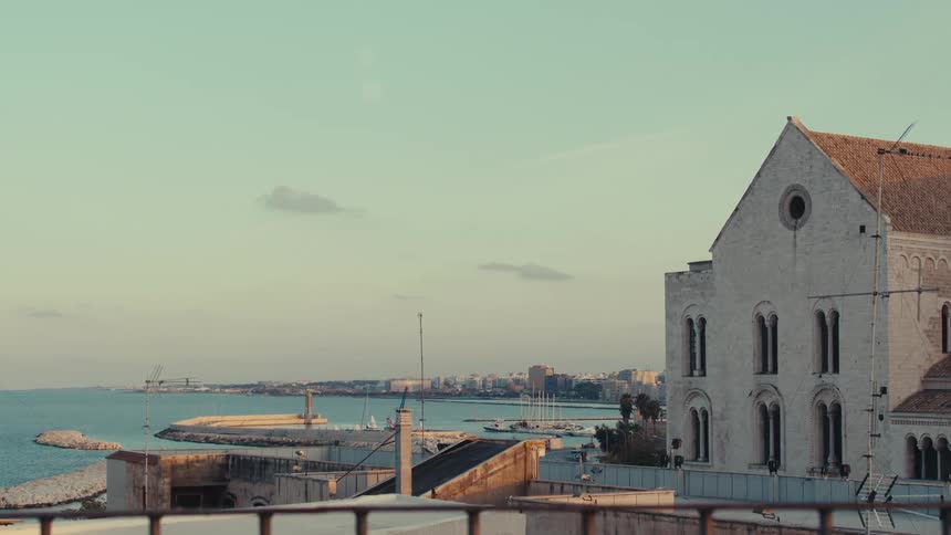 Landscape of a classic urban city by the sea