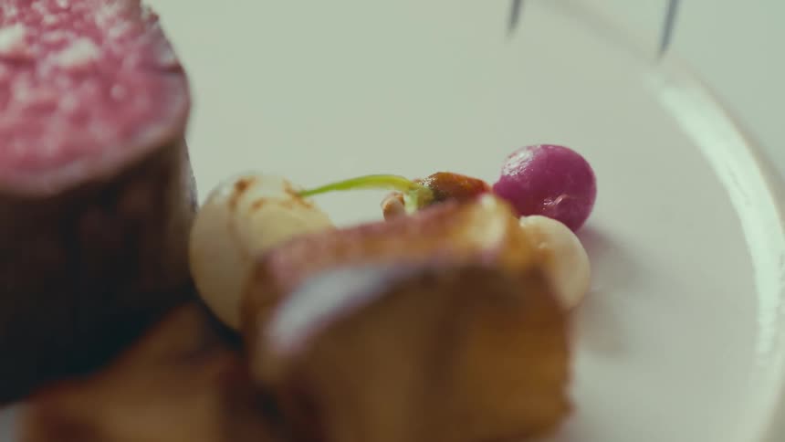 A footage of food being served