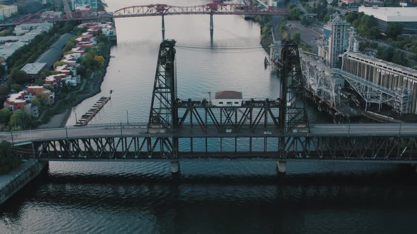 An aerial clip of a city
