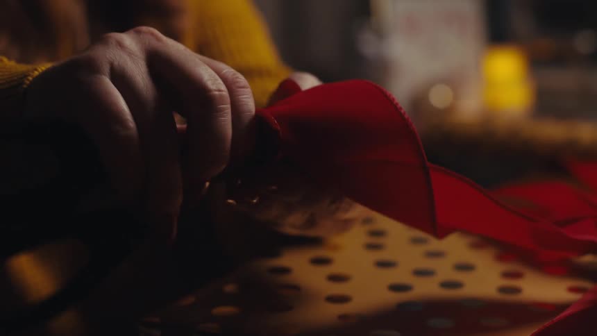 A clip of a person decorating with a cloth