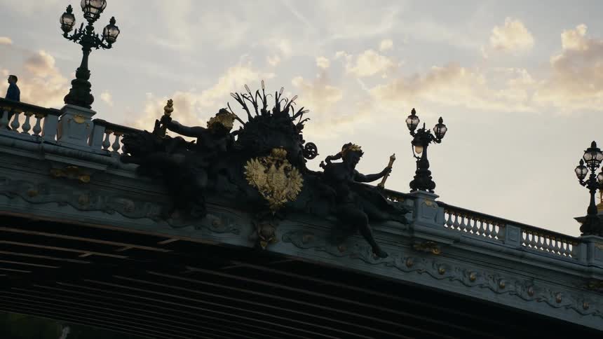 Architecture of a classical bridge with artistic ornaments