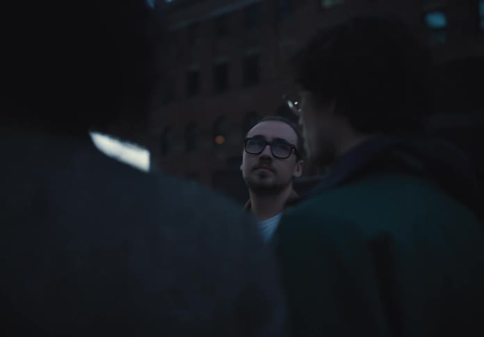 Group of friends outdoors talking and laughing