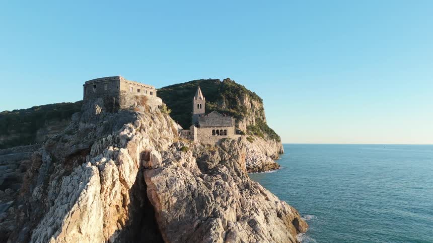 A church is built right next to the water