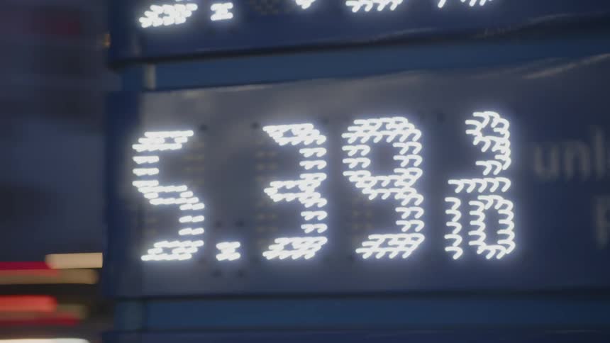 Numbers on a blue outdoor panel