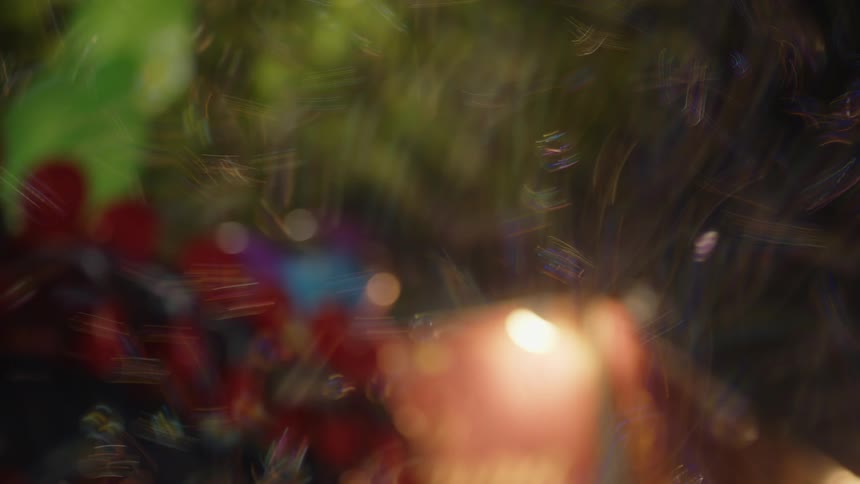 Soap bubbles against a night sky and abstract lights in the background