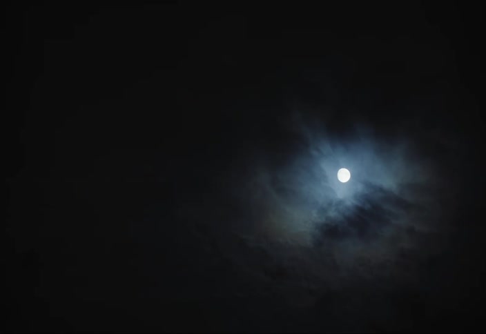 Night sky landscape with moon