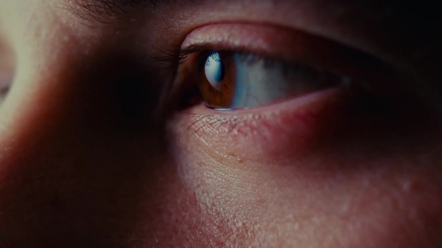 Close up of a persons eye blinking