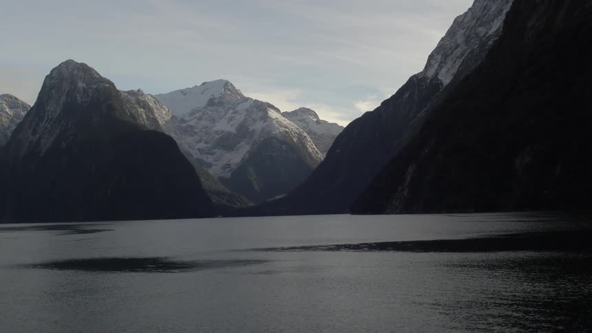Water ripples on a mountain lake