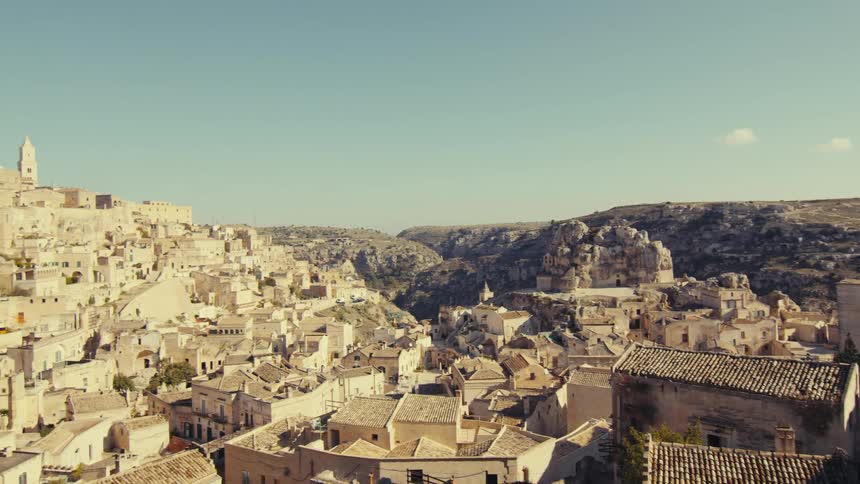 Panorama of a historic and classic city with standard architecture built on mountains